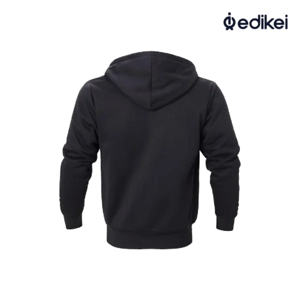 Backside view of BlackPhantom Men’s Hoodie in sleek black, showcasing its modern and stylish design, available at edikei.com